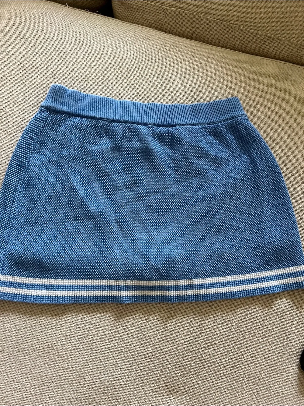 Alo Tennis Club Crystal Blue Knit Skirt with Built-in Shorts